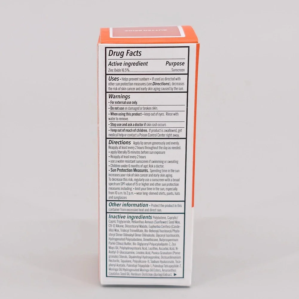 BeautyStat C Lip Serum SPF 30 Butter Beige Vitamin C Mineral Sunscreen 0.35oz